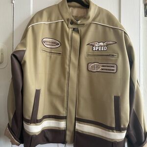 Tan & Brown Racing/Motor Jacket